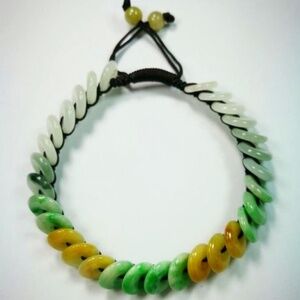NATURE GRADE "A "BEAUTIFUL GREEN YELLOW 9MM BEADS JADE BEADS JADEITE BRACELET